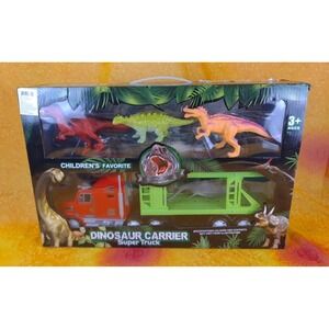 Dinosaur Carrier Super Semi Truck With 4 Dinosaurs Childrens Favorite 3+‎ New